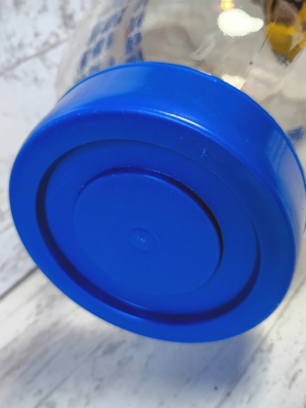Vintage Country Geese Glass Jar with Blue Lid Carlton Glass Cottagecore- 3L